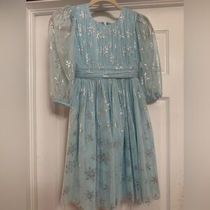Ivy City Co, Snowflake dress. Blue and silver.